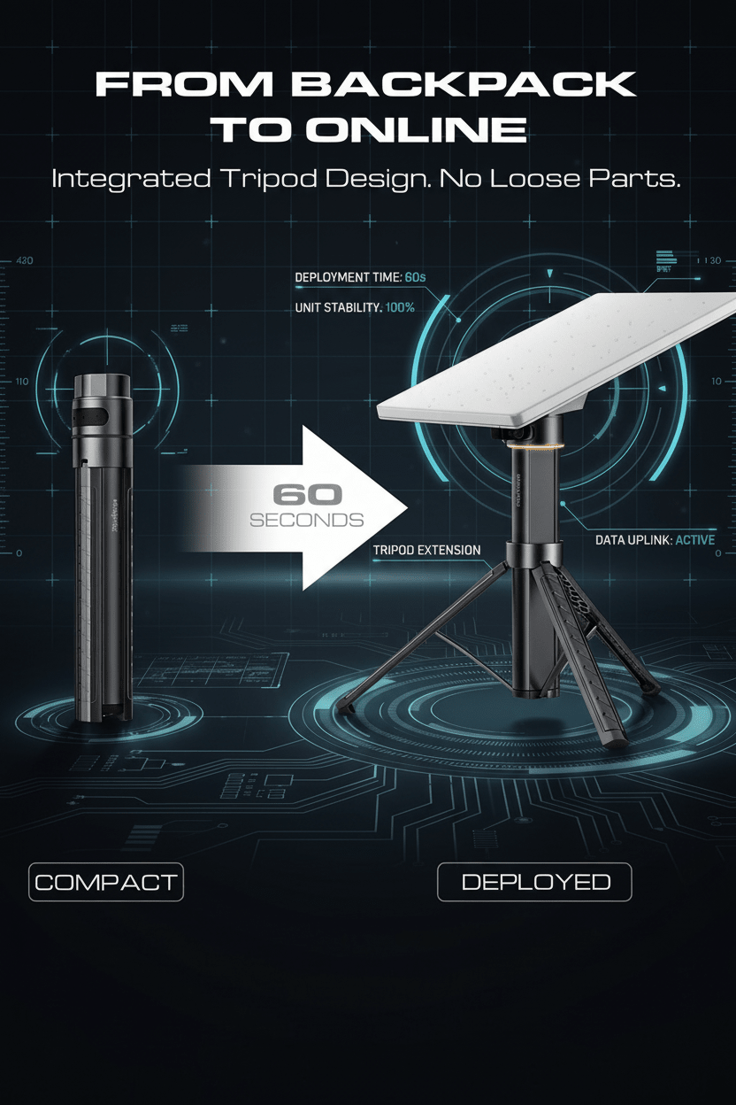 RovEdge Mk-I 189Wh Portable Power Tripod | Compatible with Starlink Mini Battery Pack