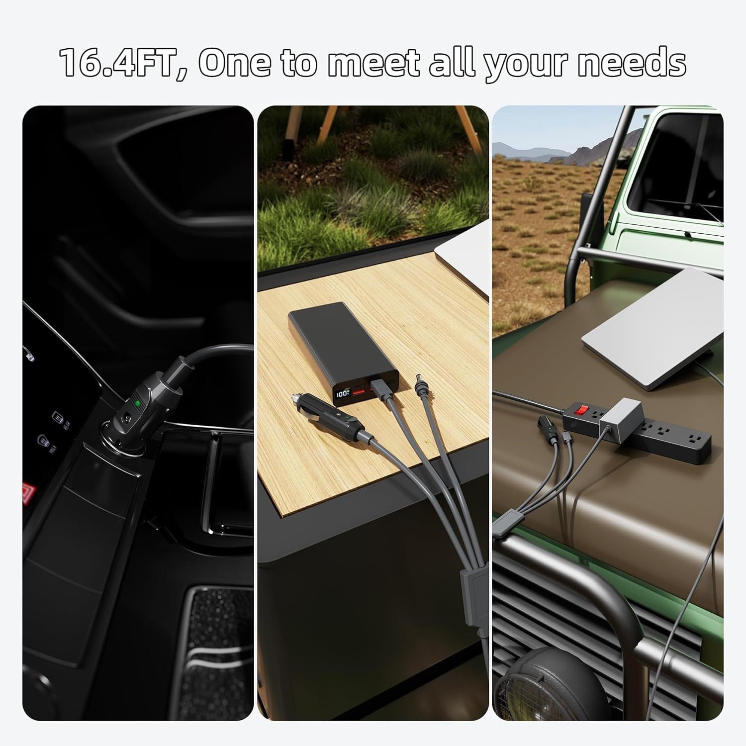 3-in-1 Power Cable for Starlink Mini | Car + USB-C + DC Input | 2M-5M
