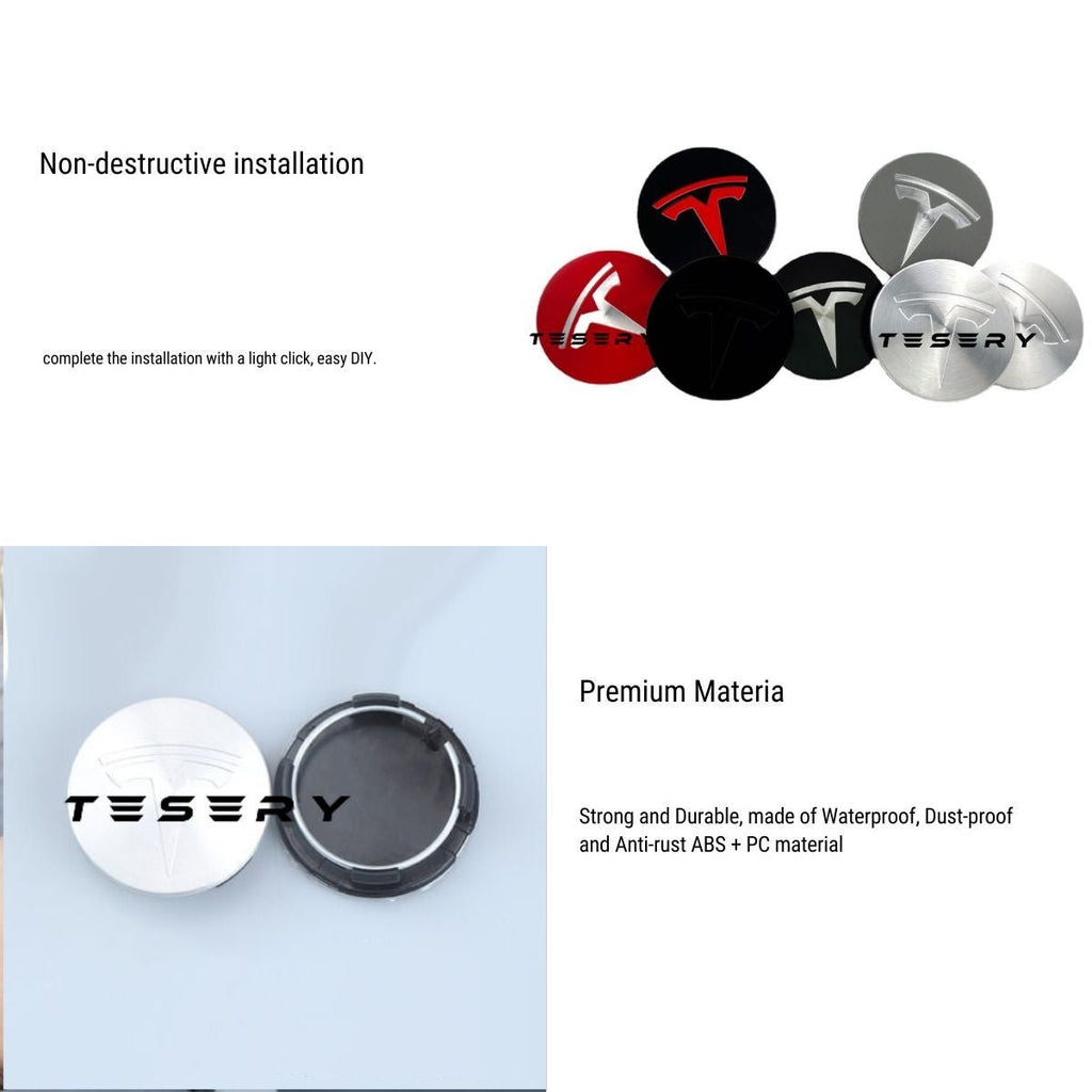 4 Pcs Hub Caps Covers Car for Tesla Model 3/Y/S/X (Diameter 56MM)