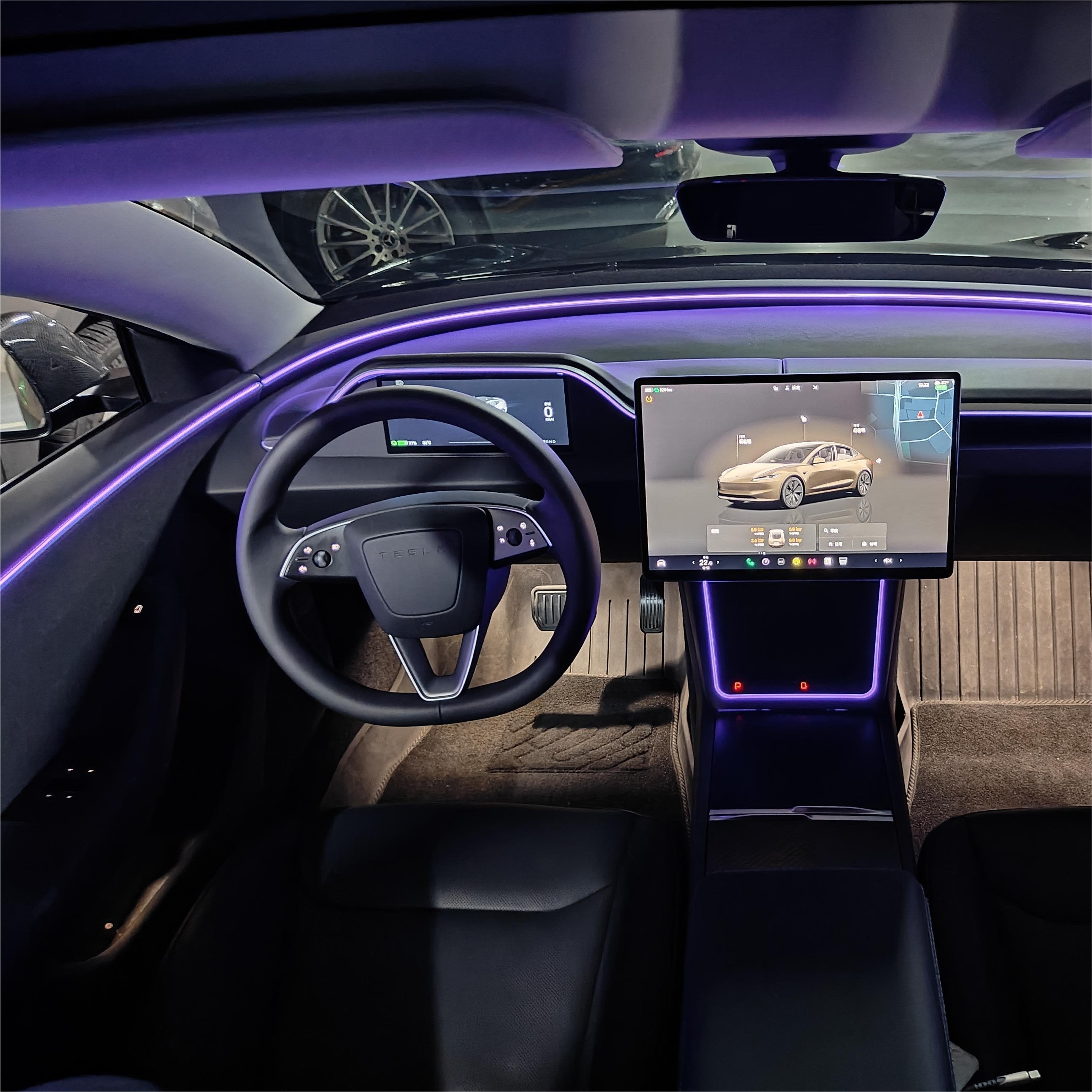 TESERY 8.9'' Dashboard Display with Ambient Lighting for Model 3 Highland / Model Y Juniper