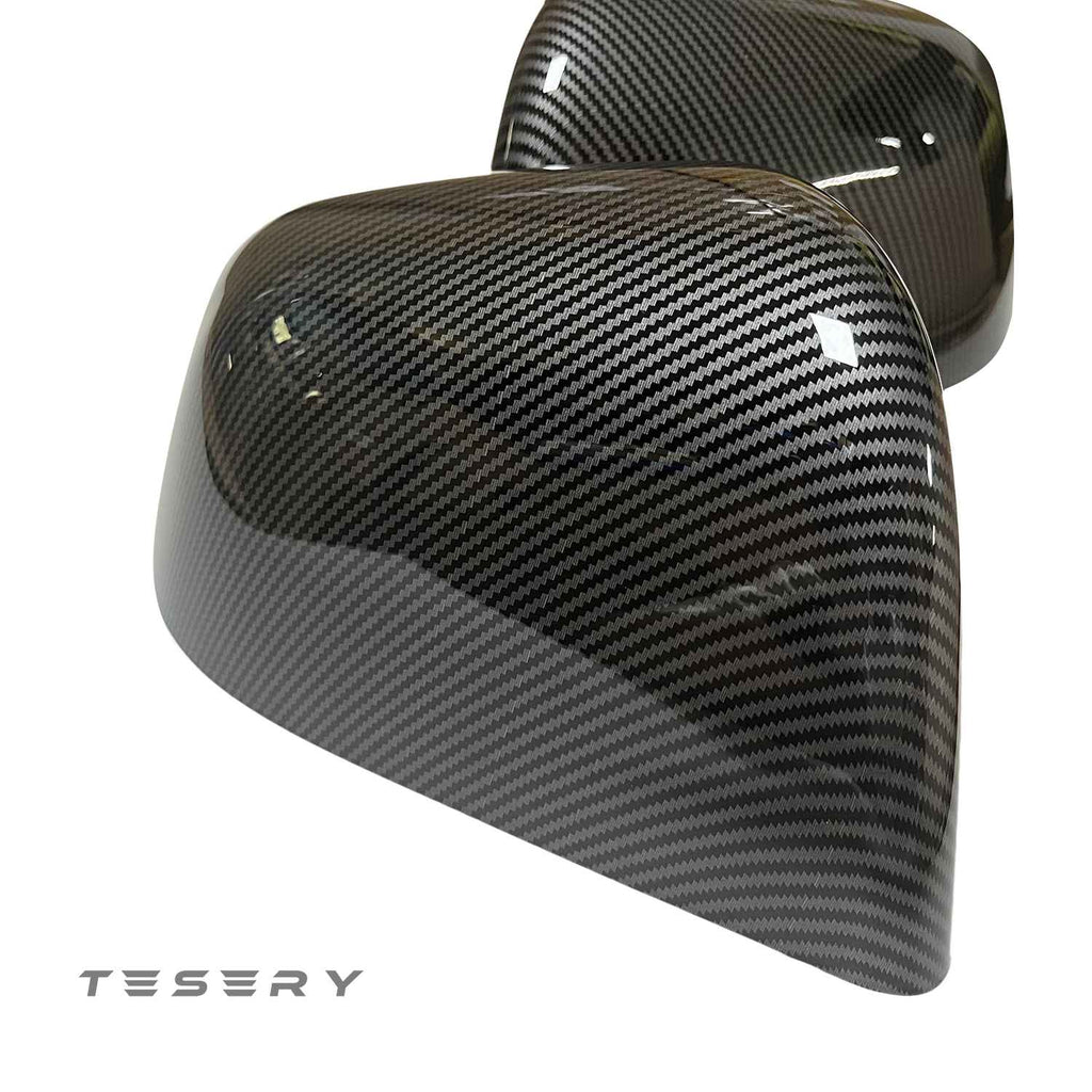 ABS Mirror Covers for Model 3/Y | 4 Finishes | 3M Tape | Scratch Protection | 3 Versions