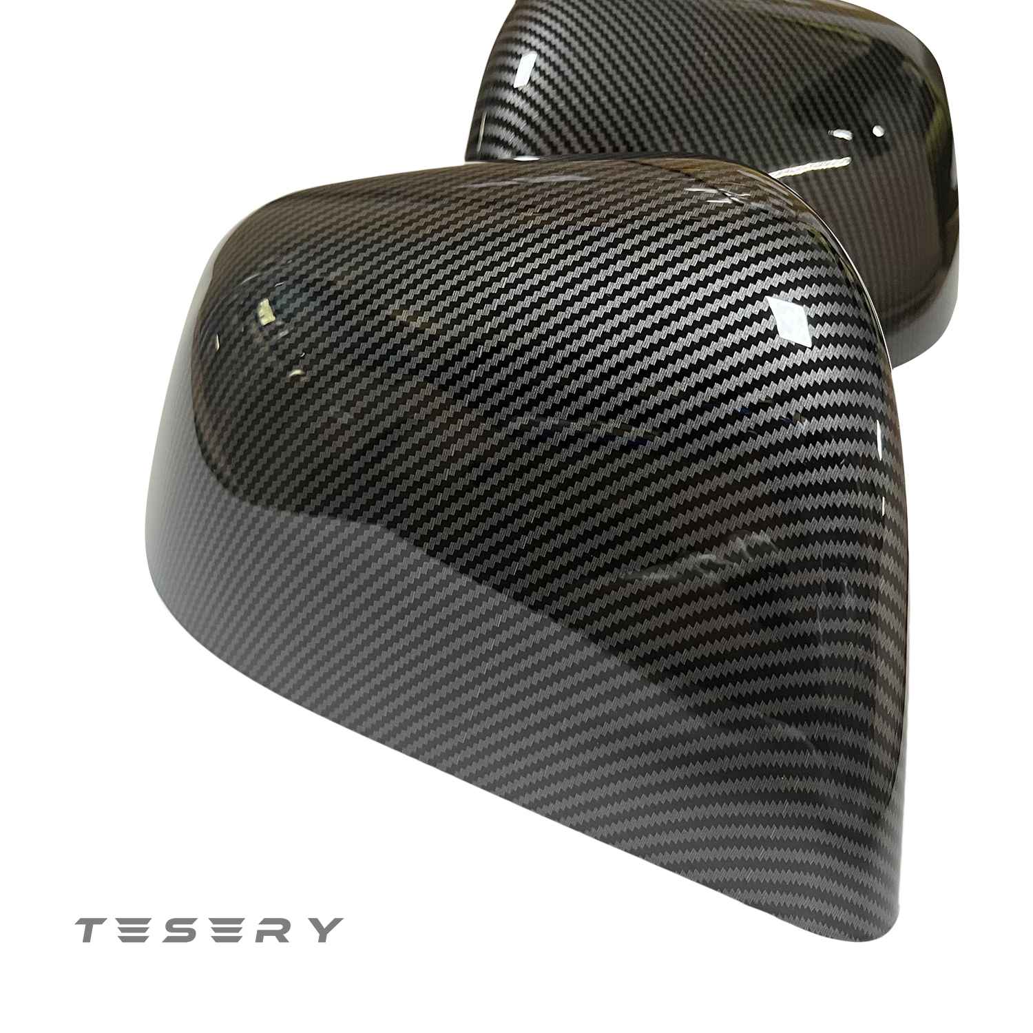 ABS Mirror Covers for Model 3/Y | 4 Finishes | 3M Tape | Scratch Protection | 3 Versions