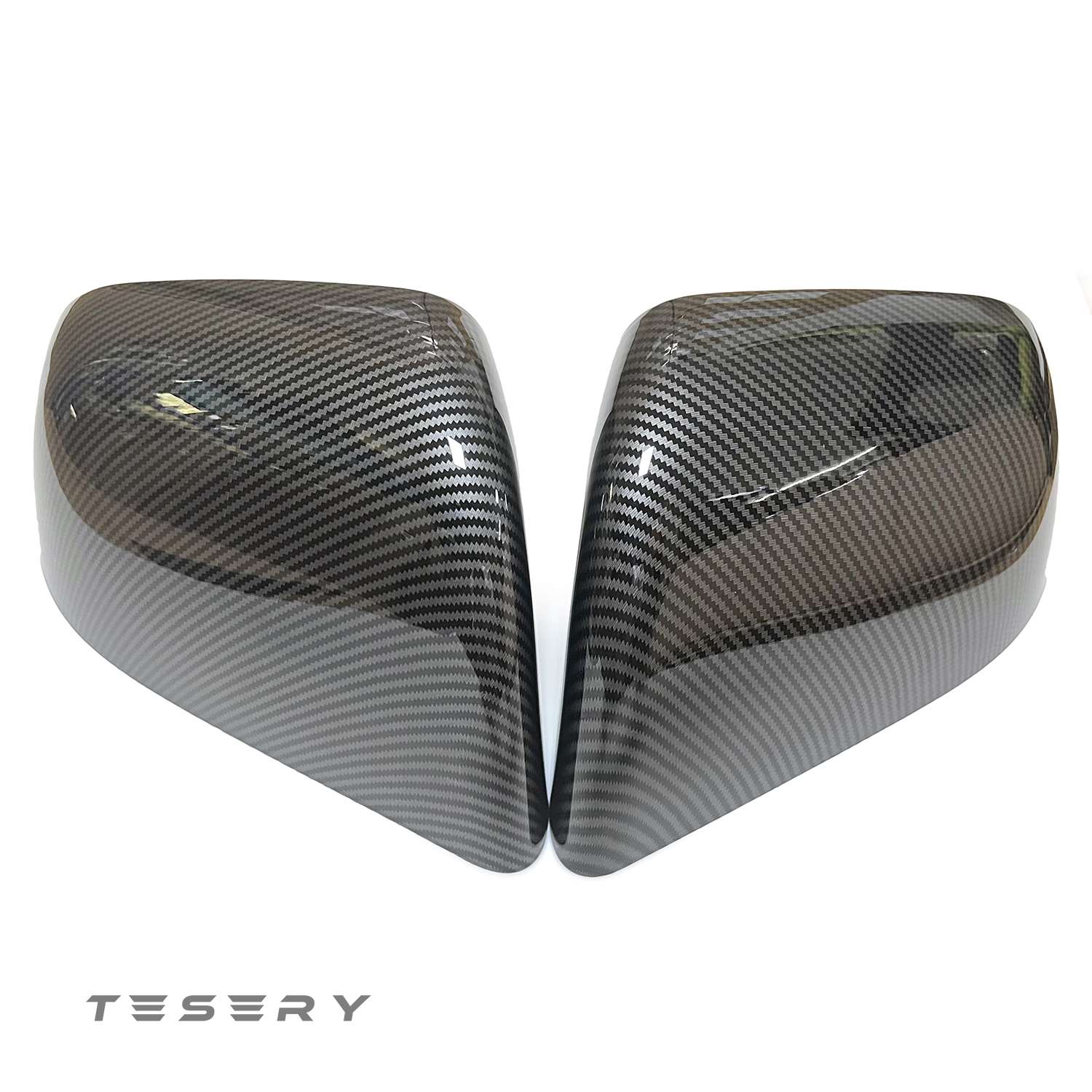 ABS Mirror Covers for Model 3/Y | 4 Finishes | 3M Tape | Scratch Protection | 3 Versions