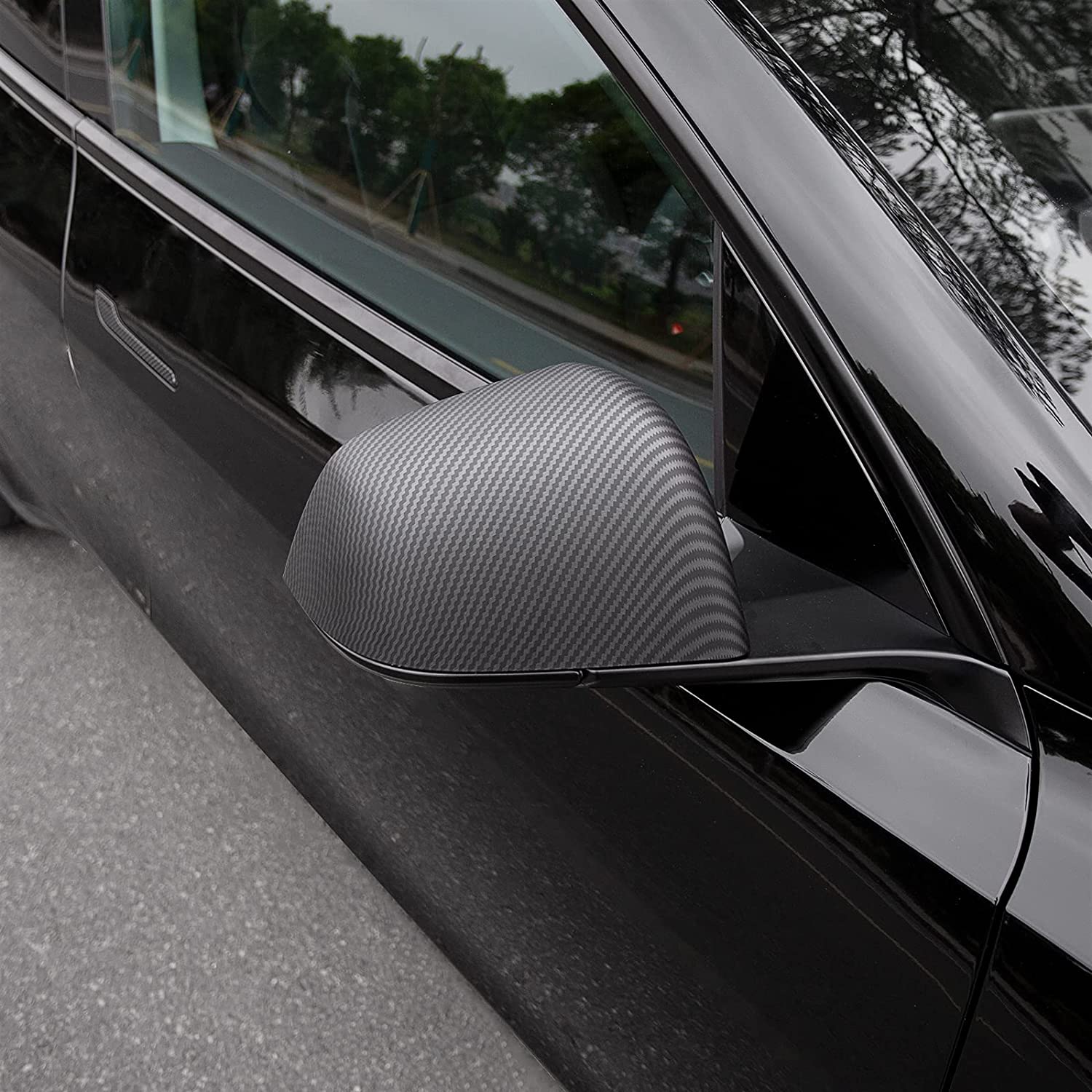 ABS Mirror Covers for Model 3/Y | 4 Finishes | 3M Tape | Scratch Protection | 3 Versions