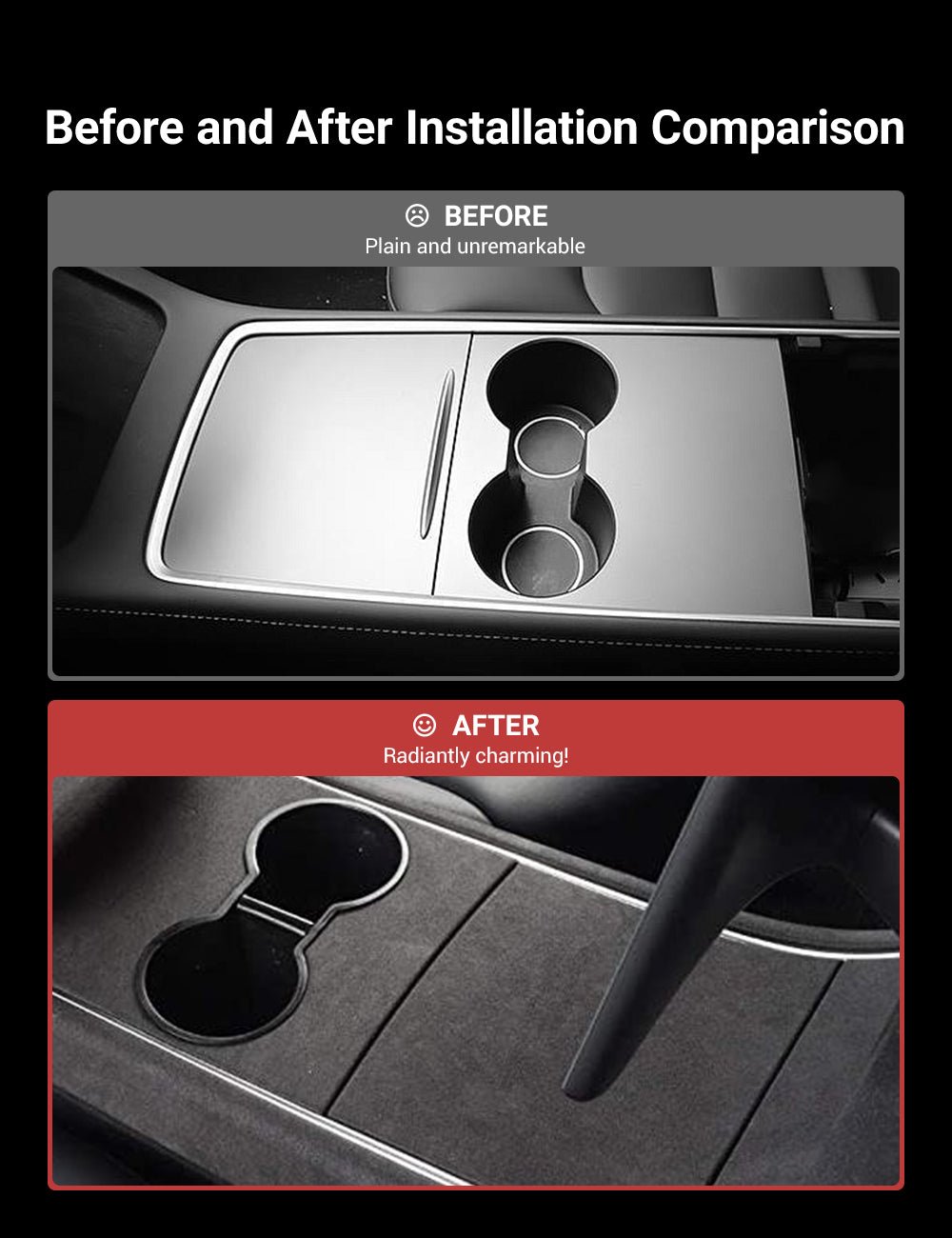 Alcantara Central Control Panel Sticker for Tesla Model 3 (17-20)