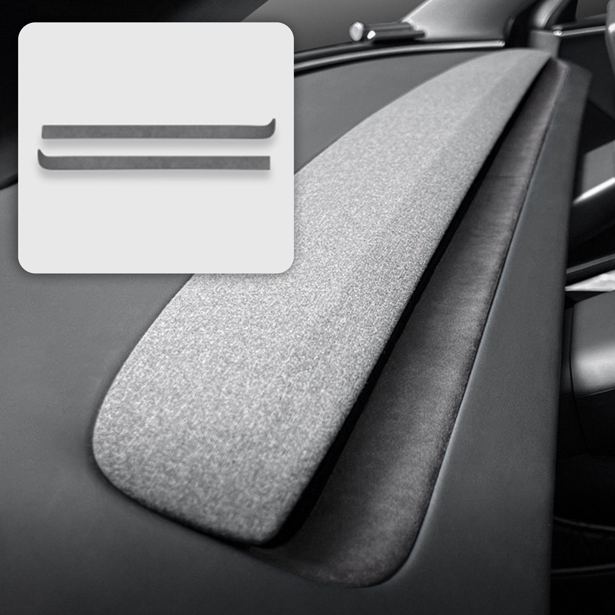Alcantara Spliced Dash Trim for Tesla Model 3 Highland / Model Y Juniper (2PCS)