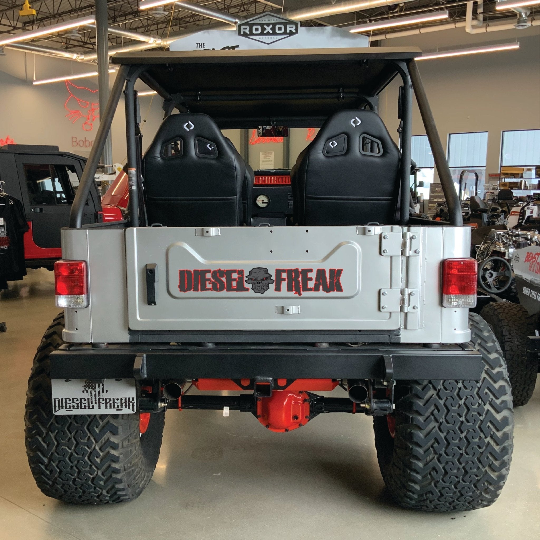 Blackout Diesel Freak With Red Outline -  Tailgate and Hood