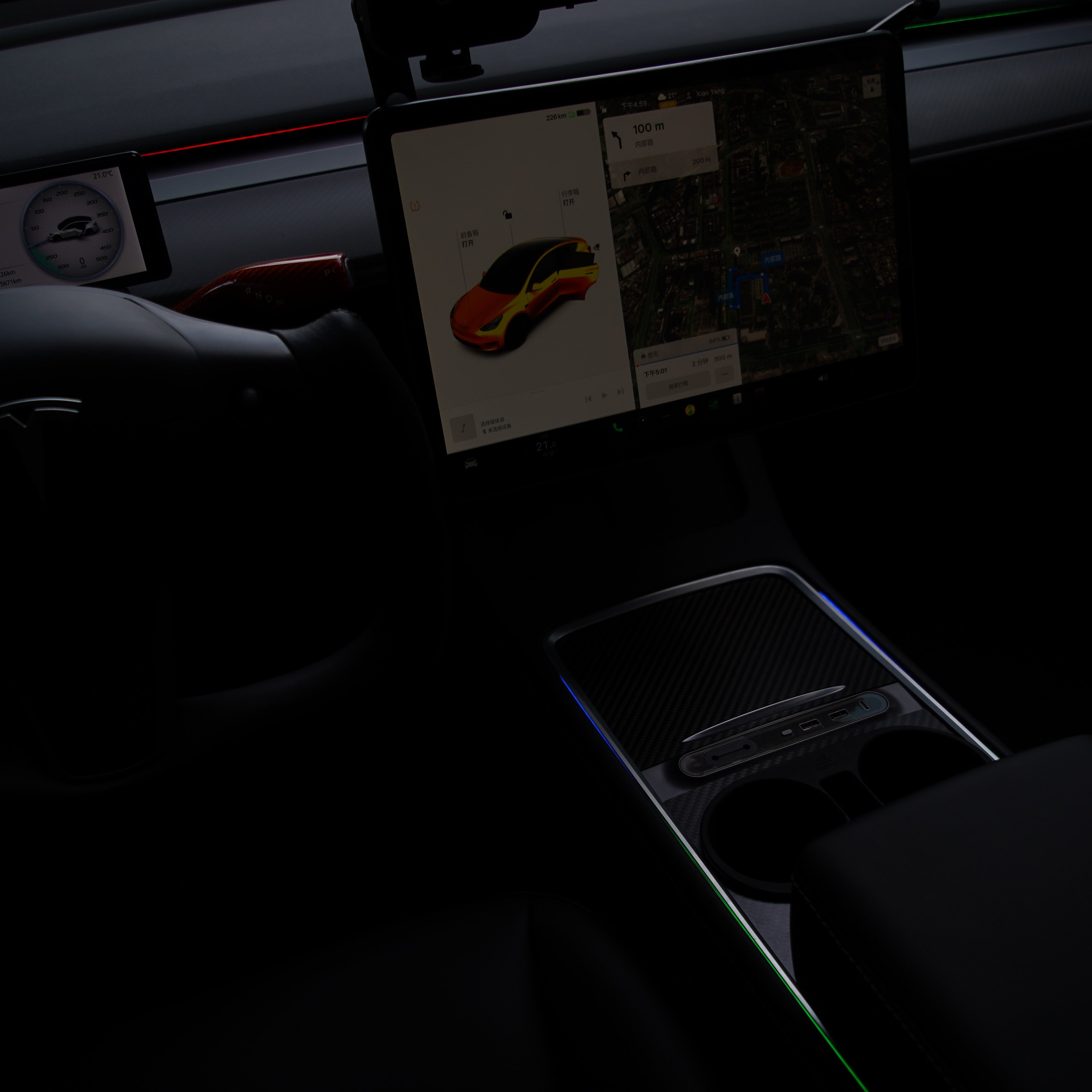 Streamer LED Ambient Light for Model 3/Y (2020-Present) | App Controlled