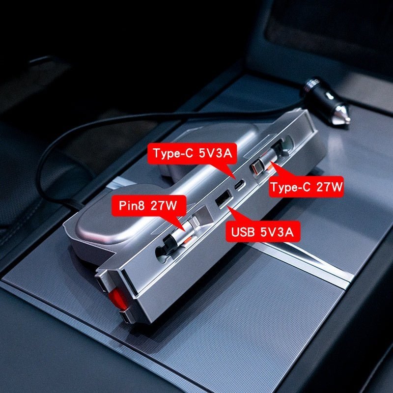 Smart USB Hub for Model 3 Highland/Model Y Juniper | LED Indicators | 2 Versions | Multiple Configs