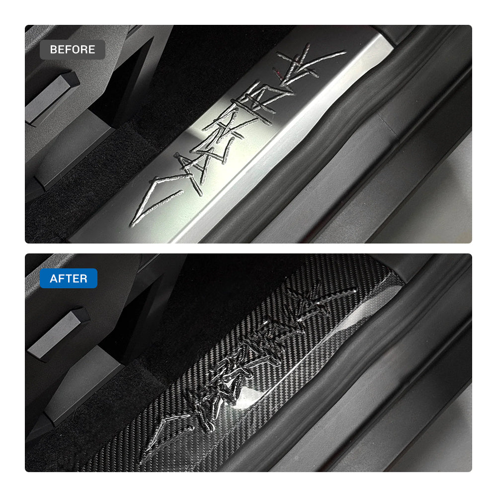 Cybertruck Performance Look Dry Carbon Fiber Front Door Sill Trim (1 Pair)