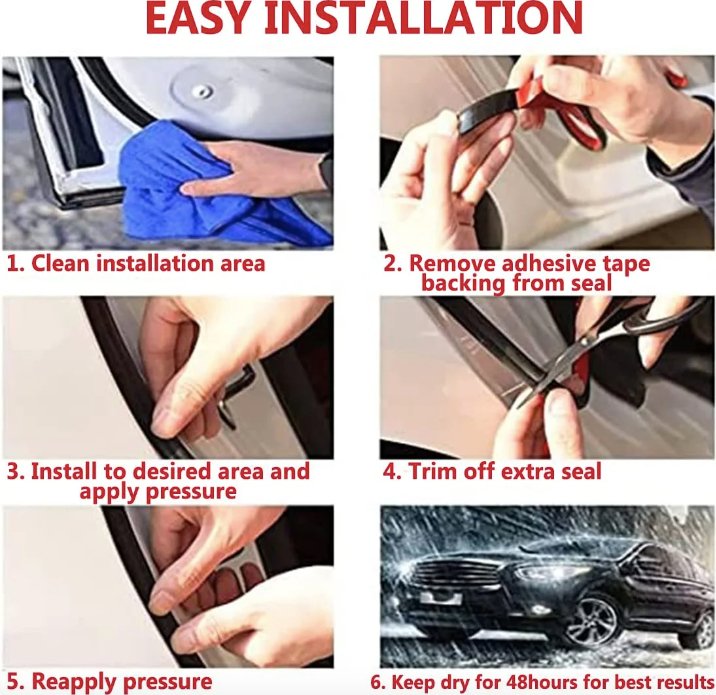 EPDM Door Seal Kit for Model Y | 8-Piece Full-Body | Noise Reduction | Weatherproof