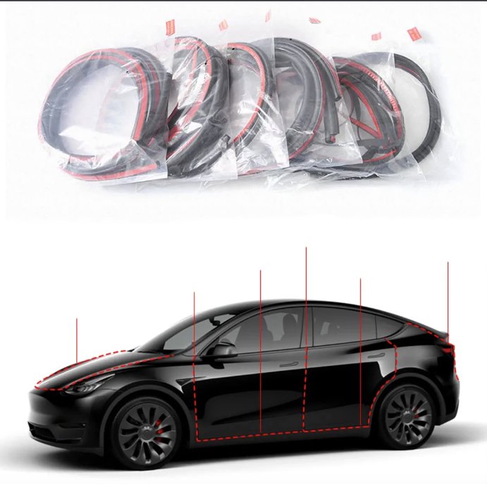 EPDM Door Seal Kit for Model Y | 8-Piece Full-Body | Noise Reduction | Weatherproof