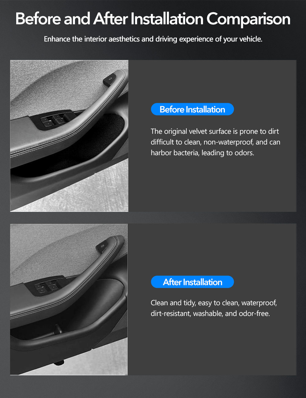 Door Pocket Liners for Tesla Model 3 Highland (TPE)