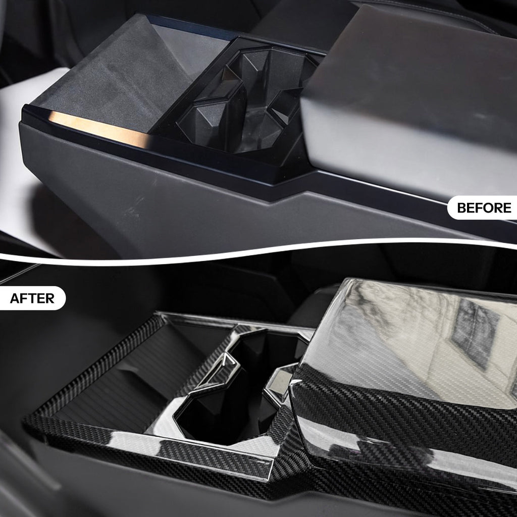 Dry Carbon Fiber Center Console Cup Holder for Cybertruck