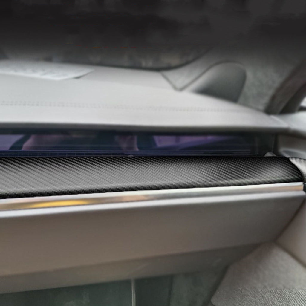 Dry Carbon Fiber Dashboard Panel Overlay for Model S/X 2021+ | 3 Finishes | UV Protected | Peel & Stick