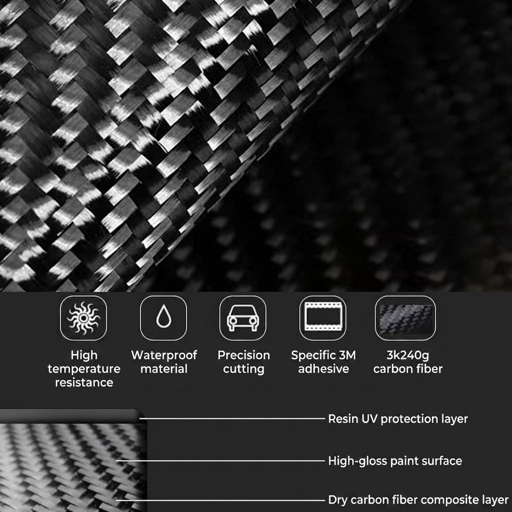 Dry Carbon Fiber Dashboard Panel Overlay for Model S/X 2021+ | 3 Finishes | UV Protected | Peel & Stick