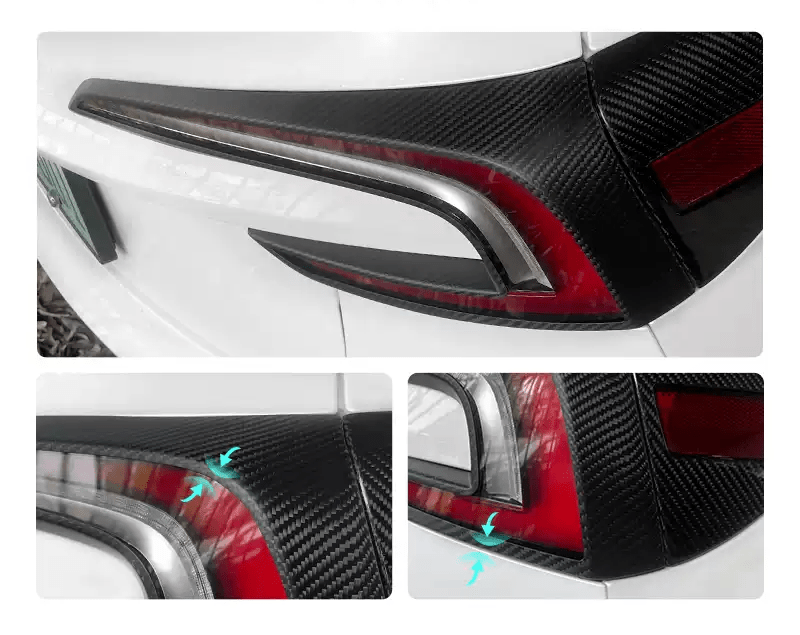 Dry Carbon Fiber Tail Light Cover for Model 3 Highland (2 pcs)