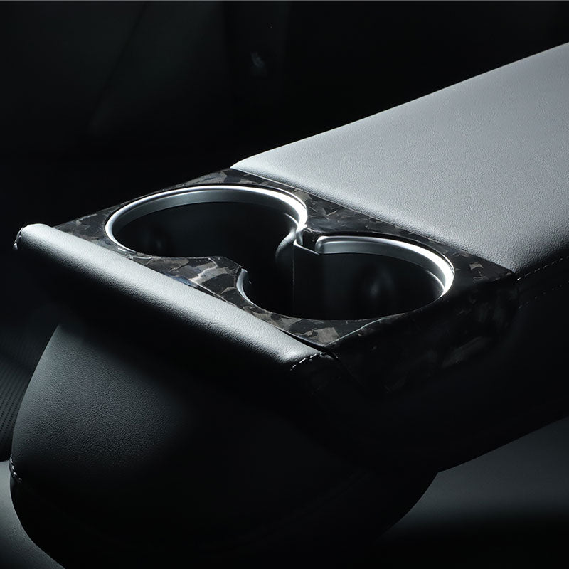 Dry Carbon Fibre Cup Holder Cover for Tesla Model 3 Highland / Model Y Juniper