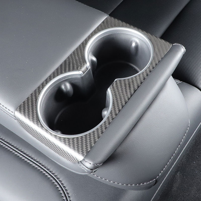 Dry Carbon Fibre Cup Holder Cover for Tesla Model 3 Highland / Model Y Juniper