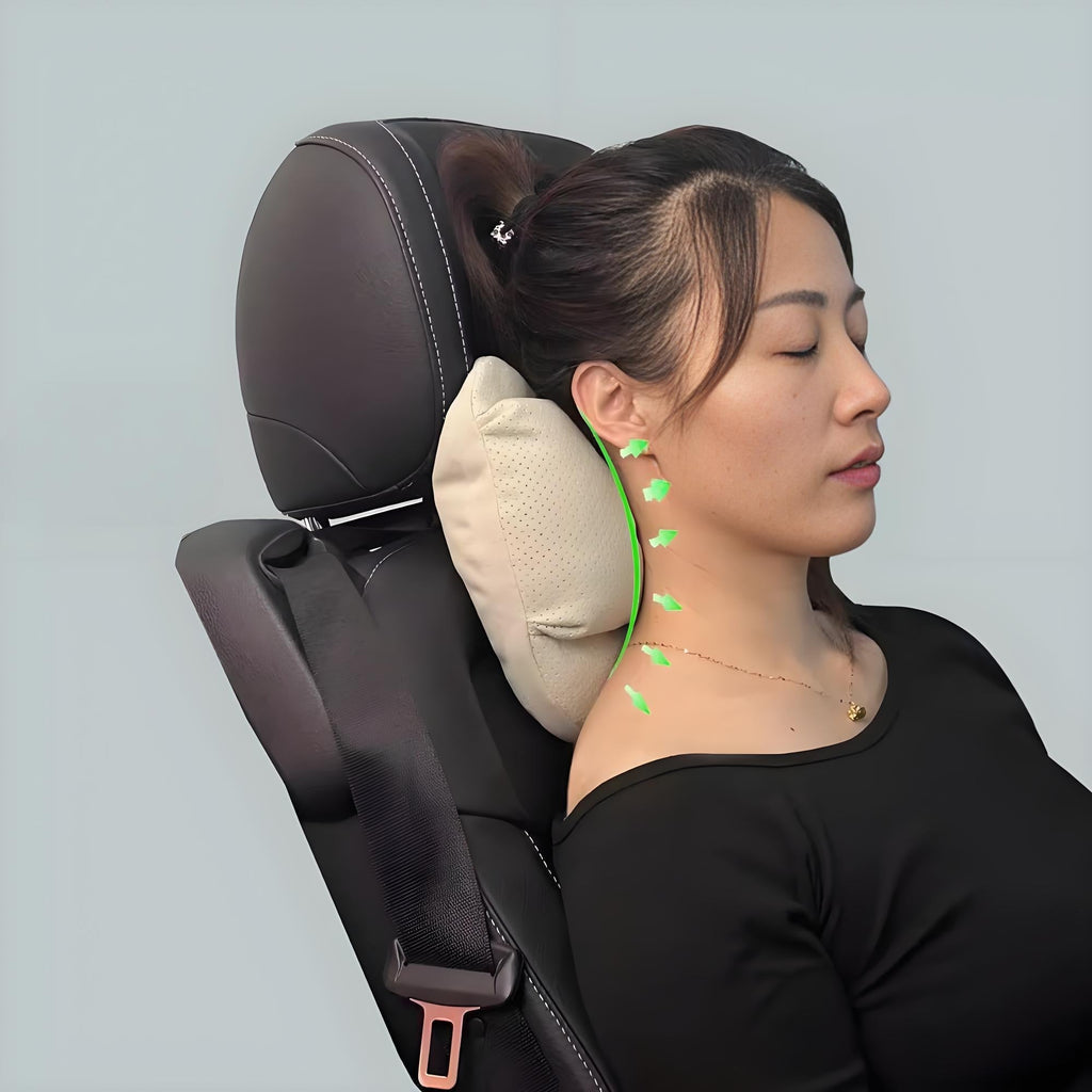 Dual-Layer Pressure Relief Headrest for Tesla