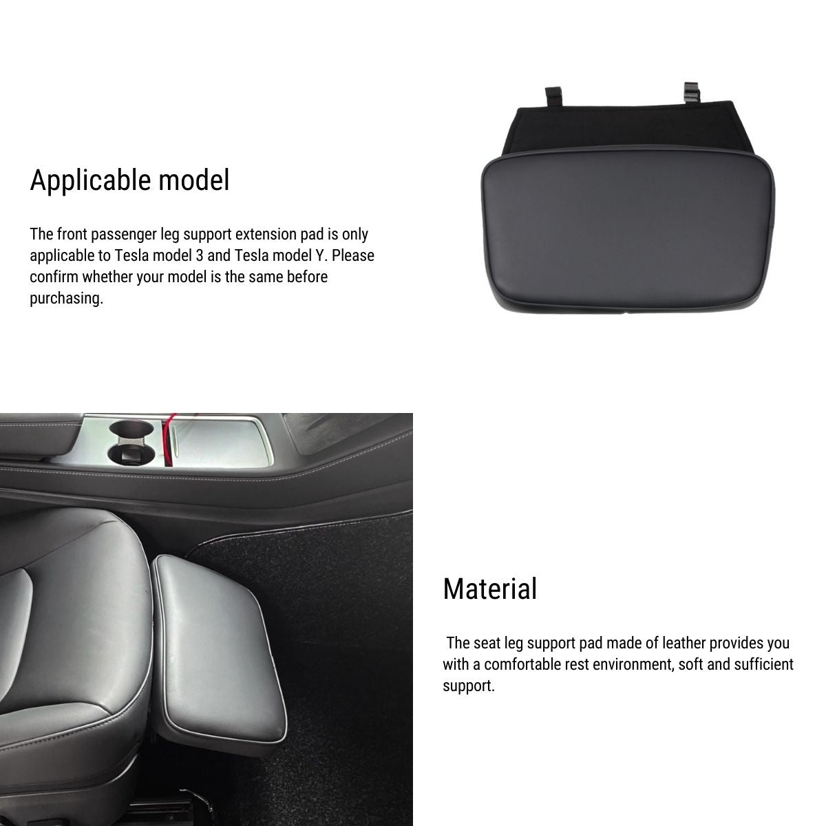 Electric Leg Seat Support For Tesla Model 3/Y 2020-2024