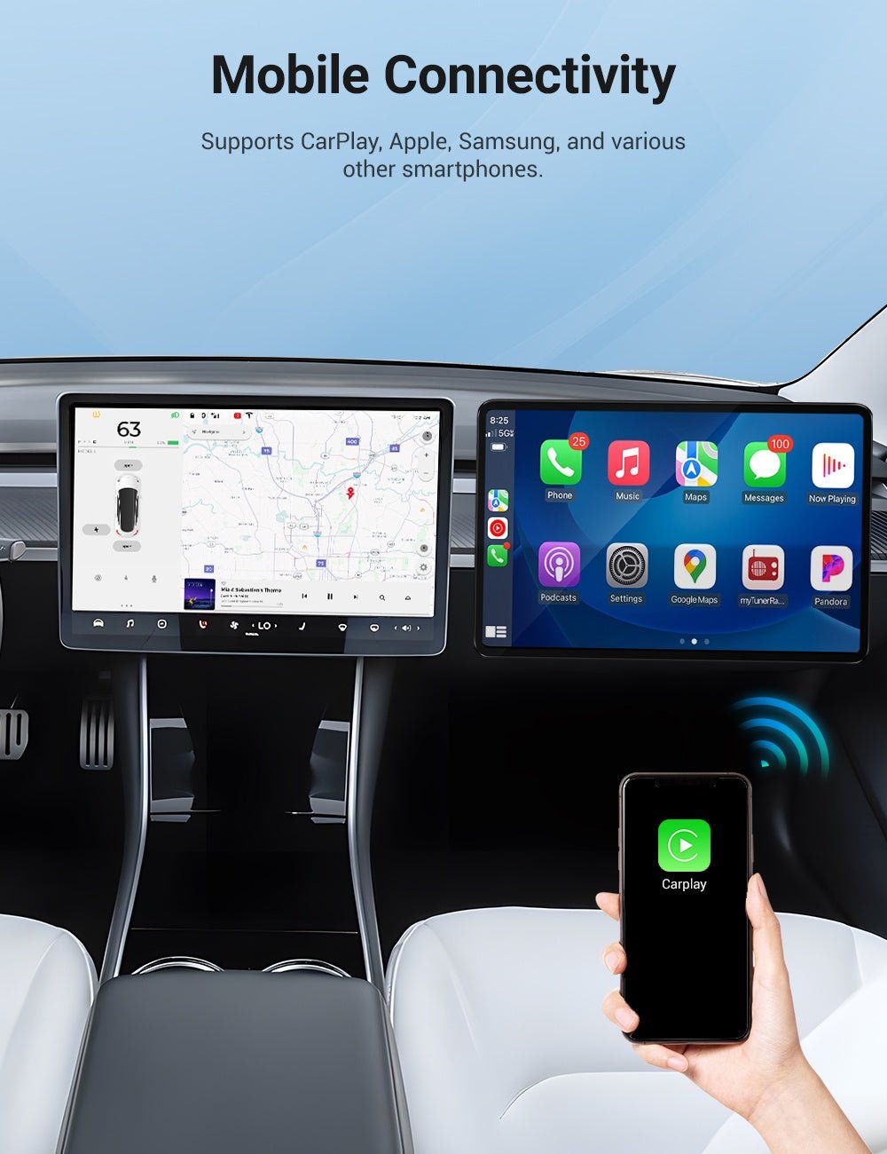 Exclusive Passenger Entertainment Screen for Tesla Model 3 / Model Y / YL (LHD)