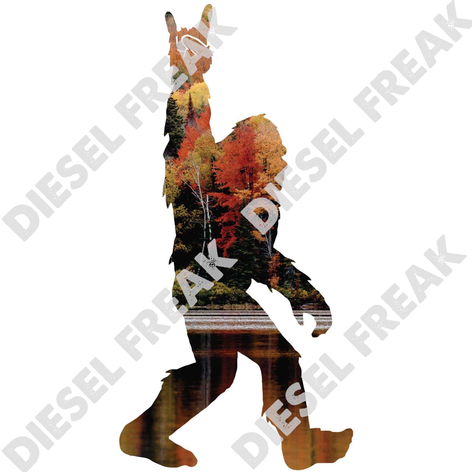Fall Trees Cutout Sasquatch decal