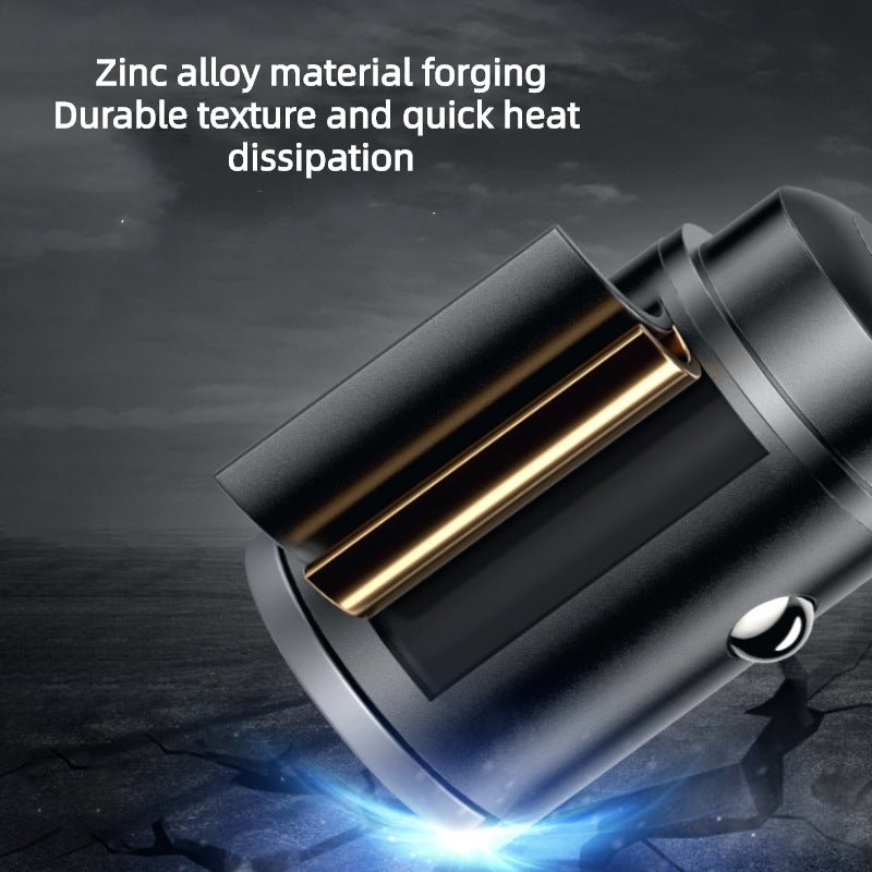 Dual-Port Fast Car Charger | PD 3.0 + QC 3.0 | 30W Output | Ultra-Compact Design