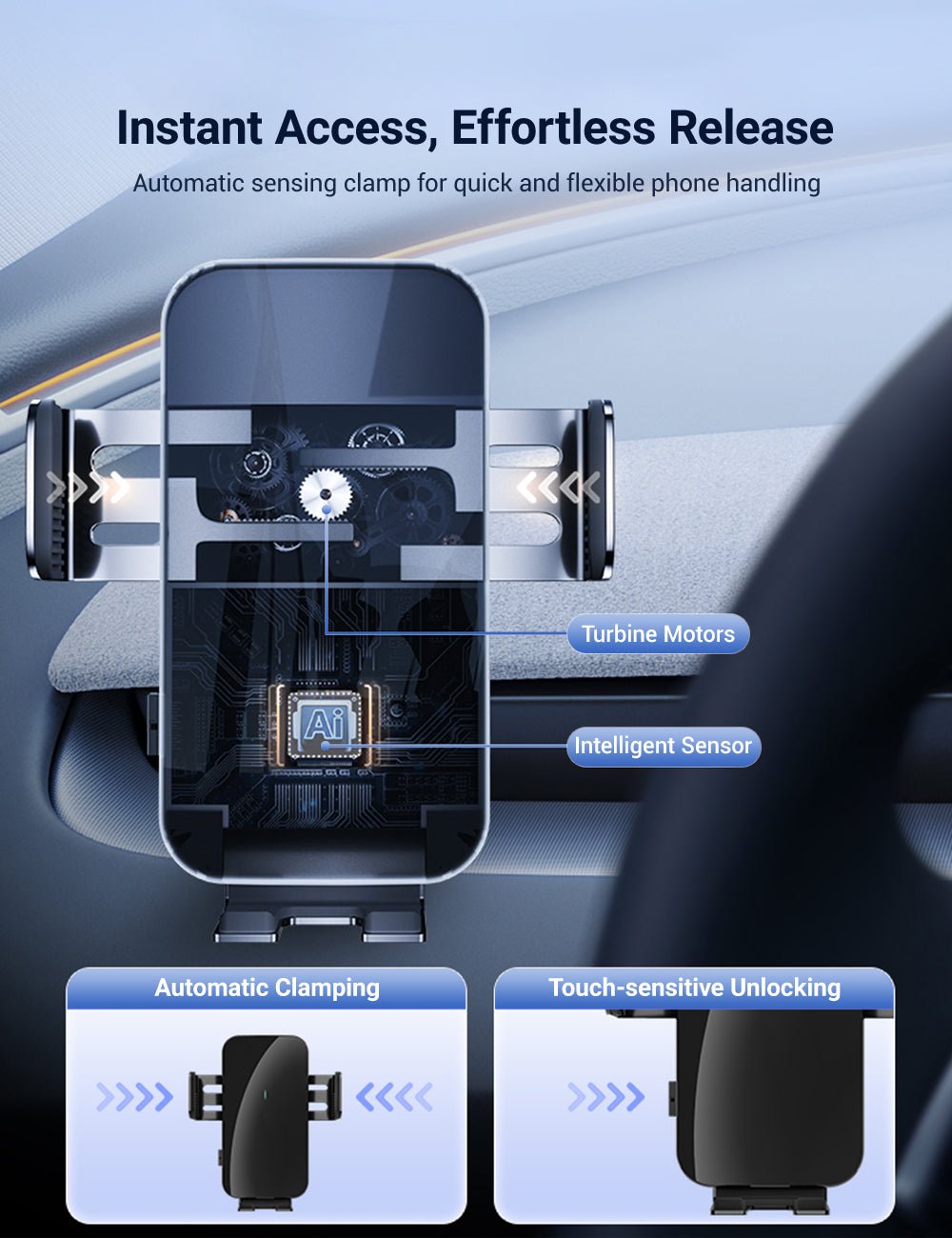 Flexible Phone Holder for Model 3 Highland & Model Y Juniper | TESERY