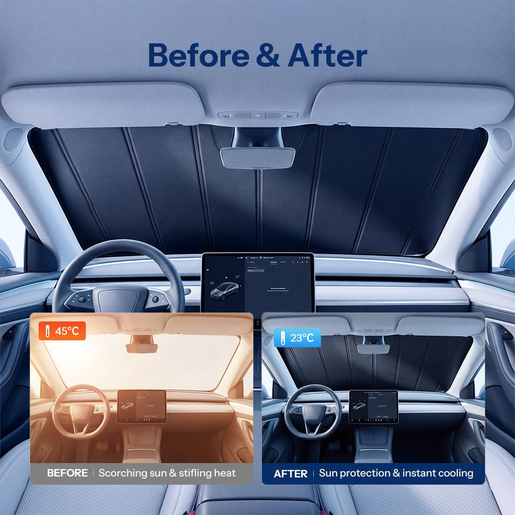 Foldable Front Windshield Sunshade for Model 3 & Model Y