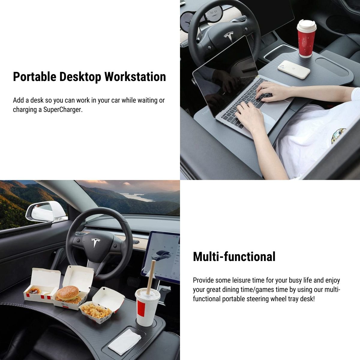 Foldable Laptop Working Desk for Model 3 / Model Y | TESERY