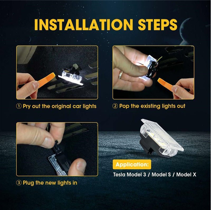 TESERY Footwell / Puddle / Glovebox / Frunk / Trunk LED Lights for Model 3/Y/S/X