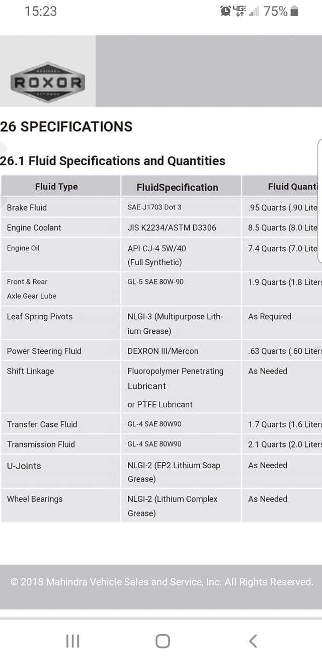 GL4 Manual Trans & T-case fluid