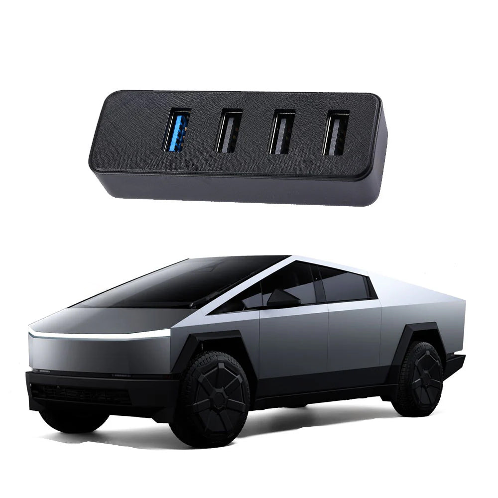 4-in-1 Glove Box USB Hub for Cybertruck 2024+ | USB 3.0 | Dedicated Dashcam Port