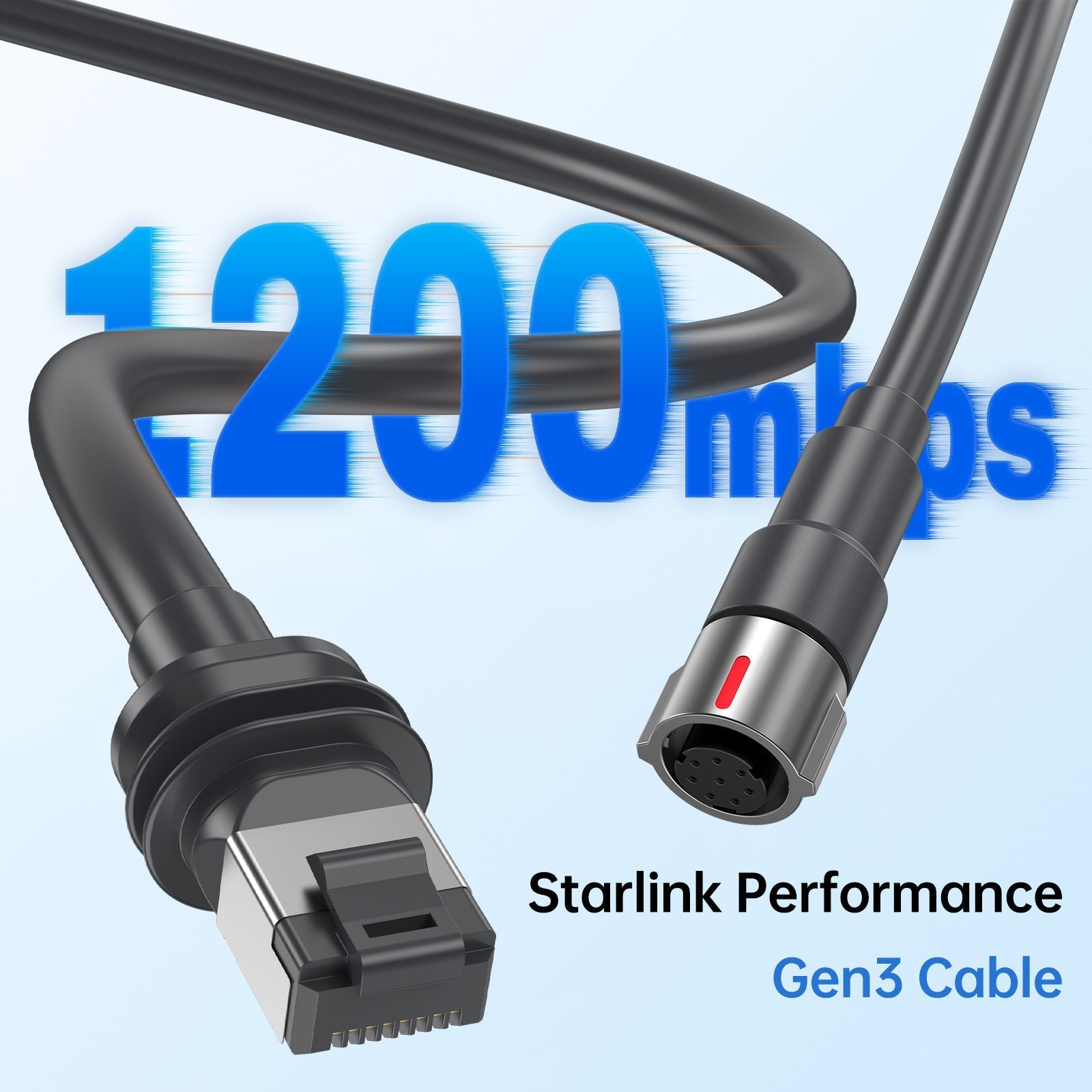 High-Performance Starlink Gen3 Replacement Cable | 1200Mbps Shielded Outdoor