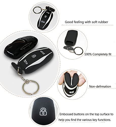 Premium Silicone Tesla Key Fob Cover | Embossed Buttons | Model S Design | Waterproof