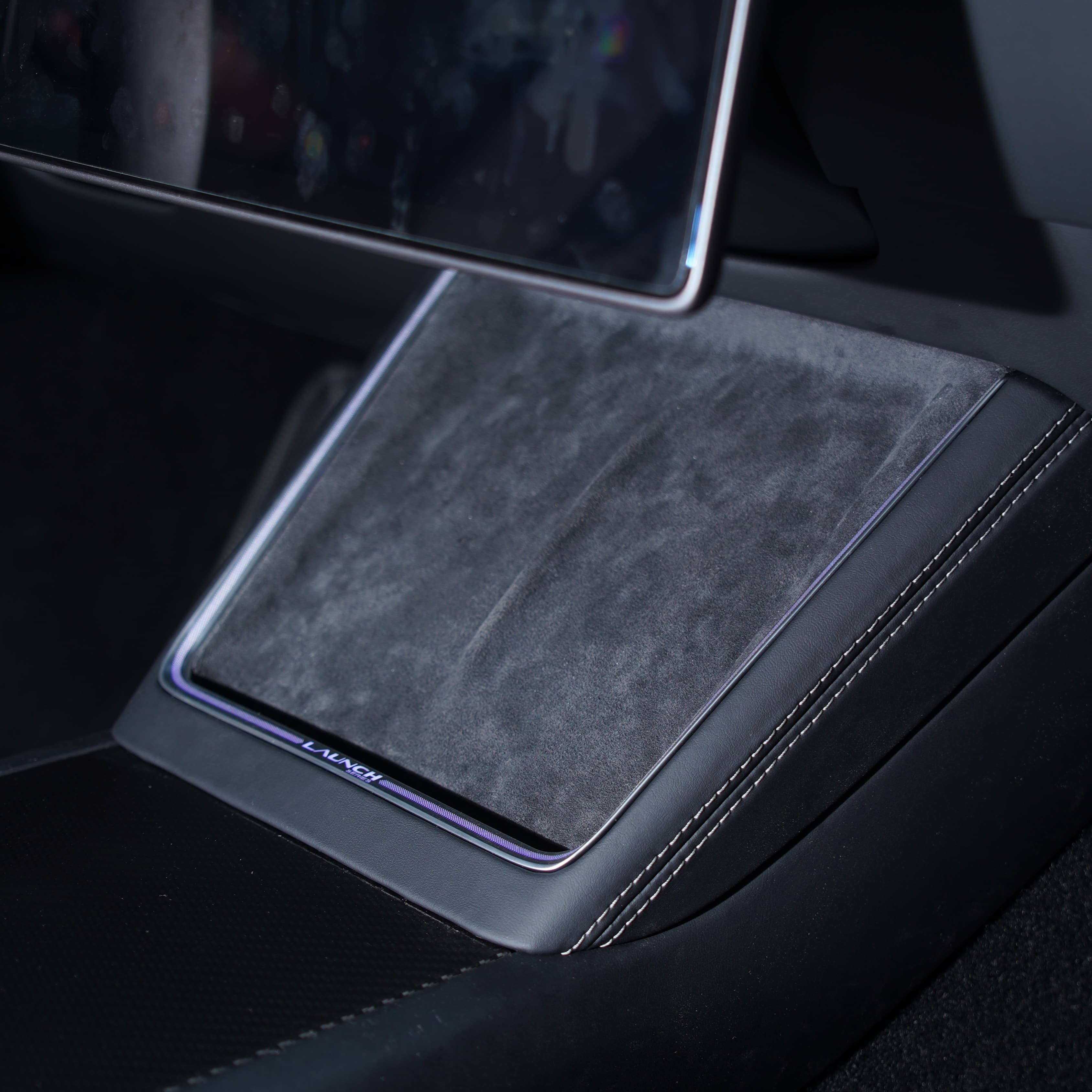 Laser-Carved Ambient Light for Model Y Juniper Wireless Charging Port | TESERY
