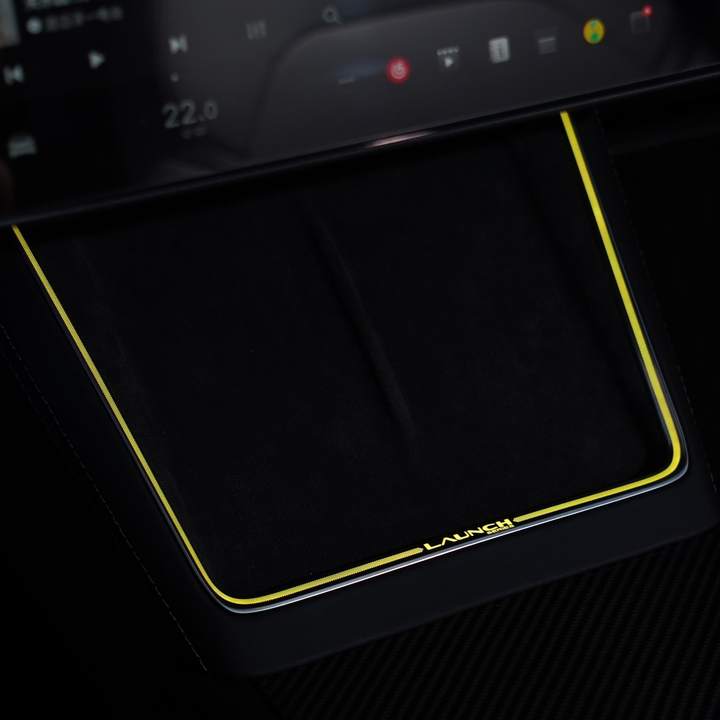 Laser-Carved Ambient Light for Model Y Juniper Wireless Charging Port | TESERY