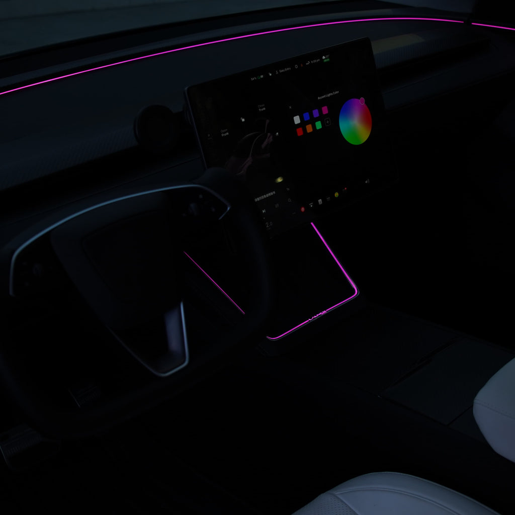 Laser-Carved Ambient Light for Model Y Juniper Wireless Charging Port | TESERY