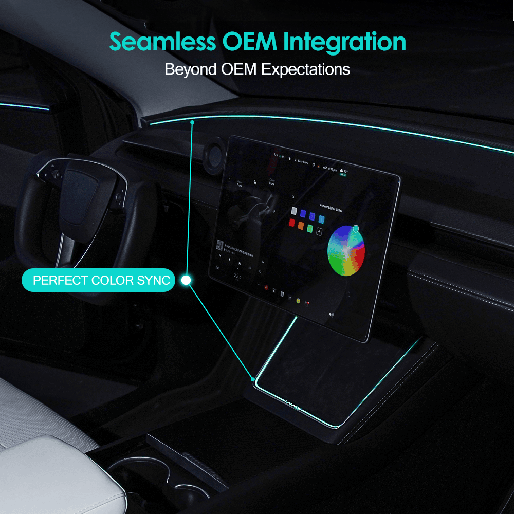 Laser-Carved Ambient Light for Model Y Juniper Wireless Charging Port | TESERY