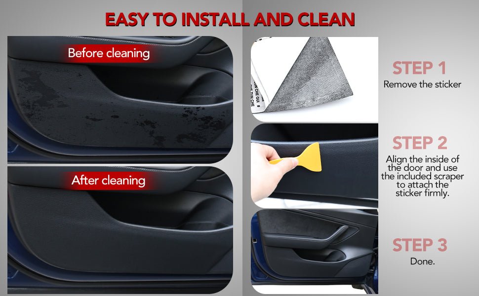 Leather Door Protector Anti-Kick  Mat for Tesla Model Y 2020-2025.03
