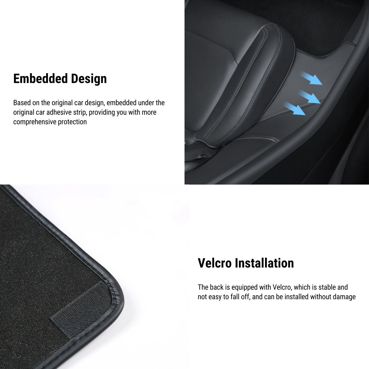 Leather Rear Door Sill Protector for Tesla Model Y 2020-2025.03