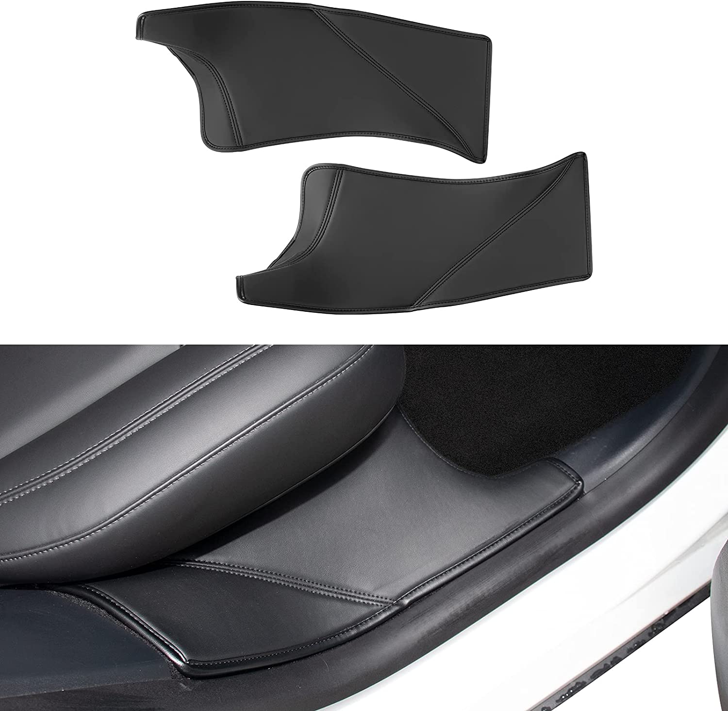 Leather Rear Door Sill Protector for Tesla Model Y 2020-2025.03