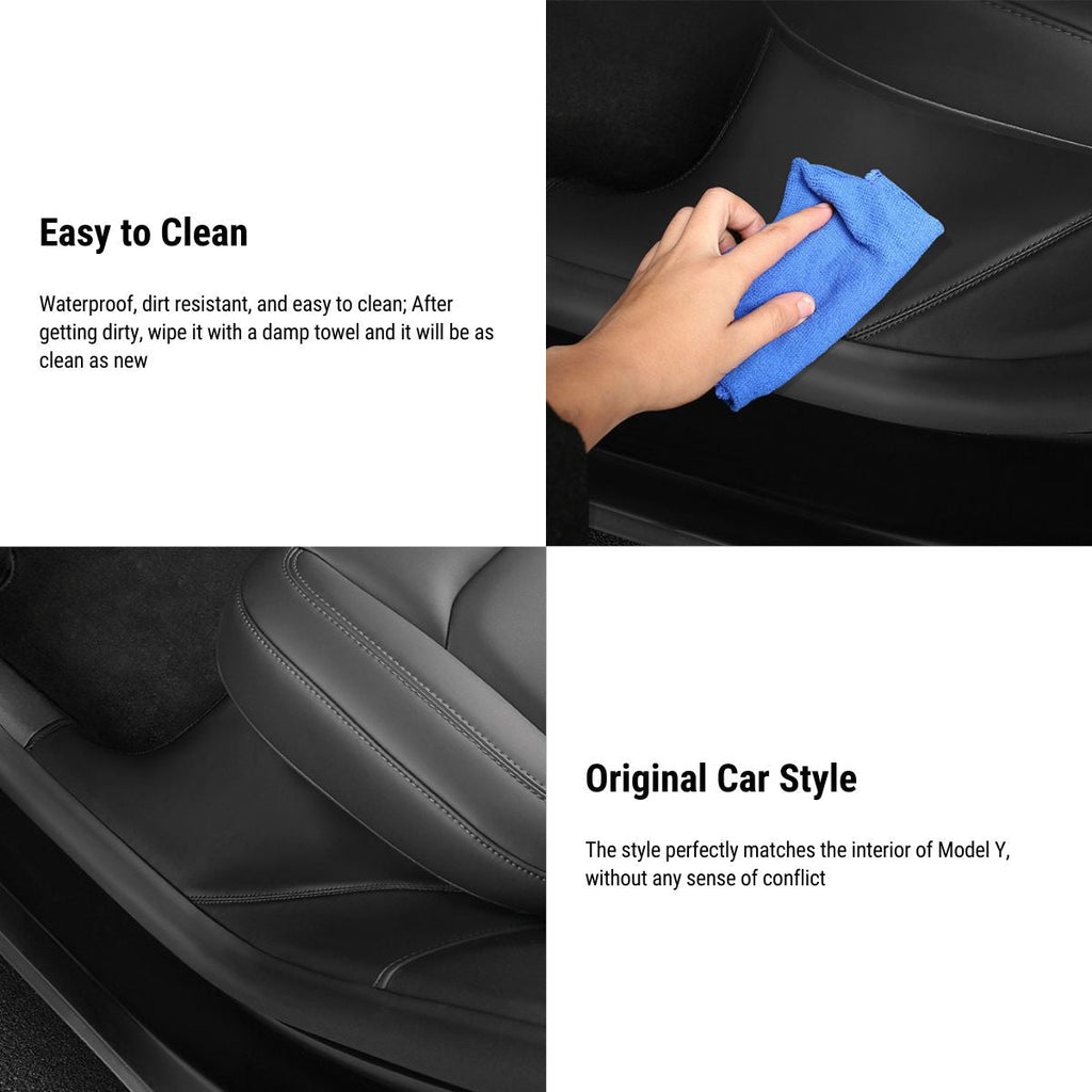 Leather Rear Door Sill Protector for Tesla Model Y 2020-2025.03
