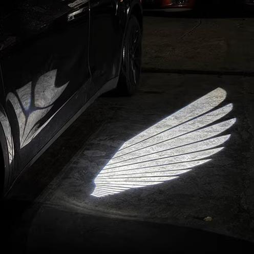 Angel Wings Rearview Mirror Welcome Light for Model 3 Highland & Model Y Juniper | TESERY