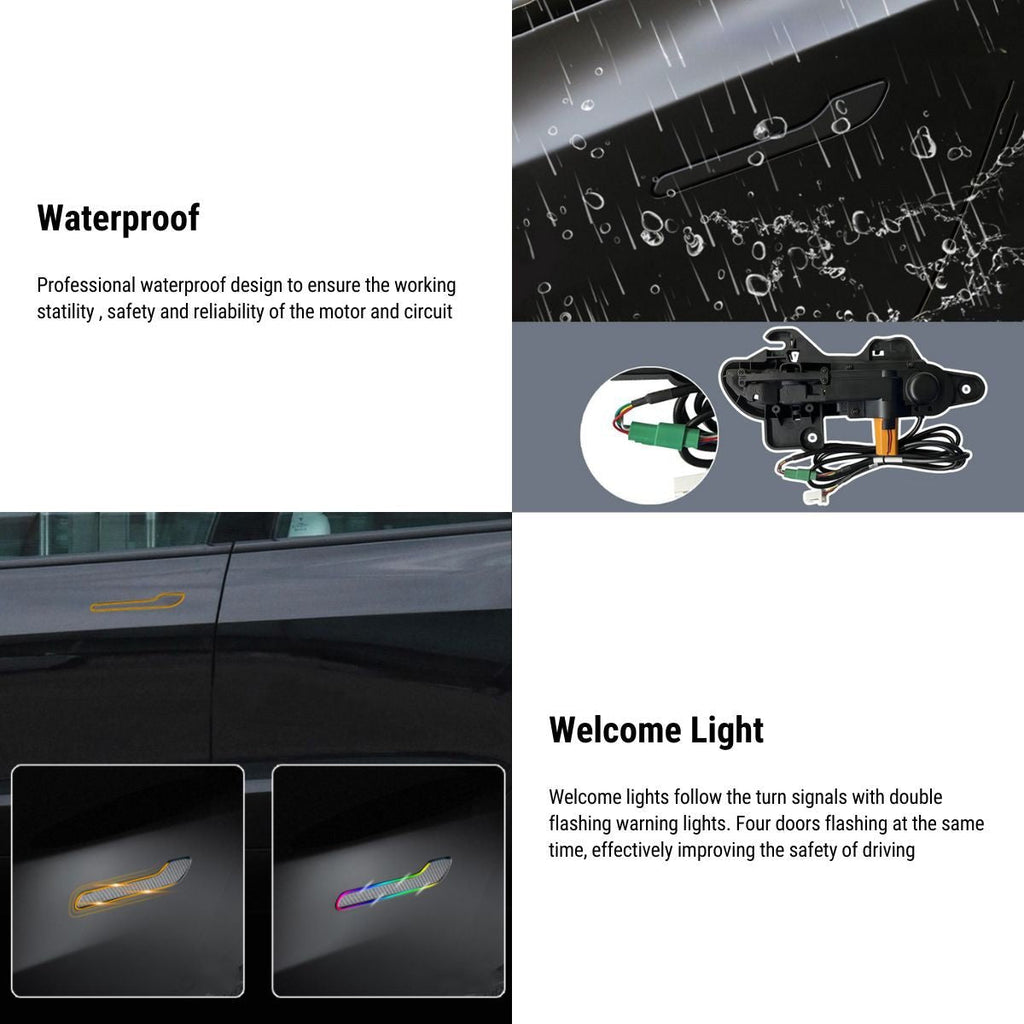 Electric Auto Present Door Handles with LED for Tesla Model 3 / Y (4PCS)