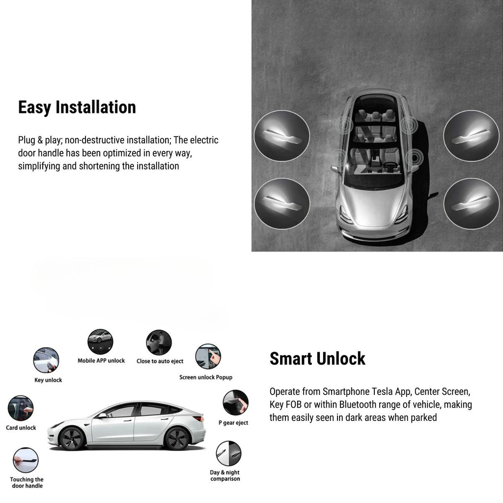 Electric Auto Present Door Handles with LED for Tesla Model 3 / Y (4PCS)
