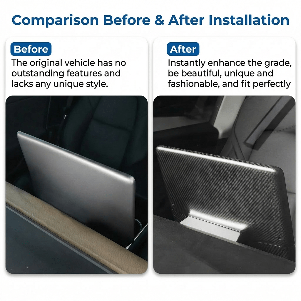 Model 3 / Y Display Cover - Dry Carbon Fiber Interior Mods