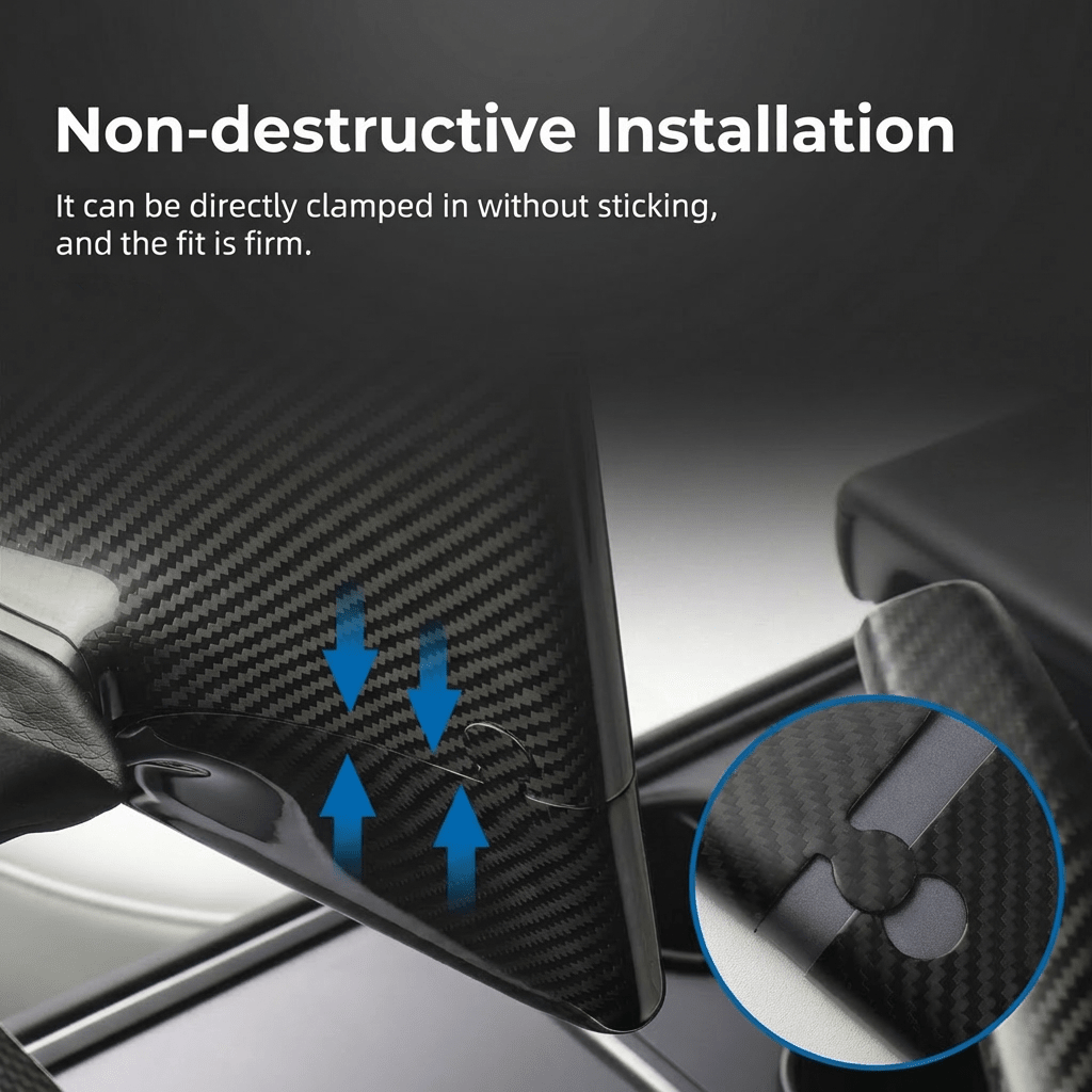 Model 3 / Y Display Cover - Dry Carbon Fiber Interior Mods