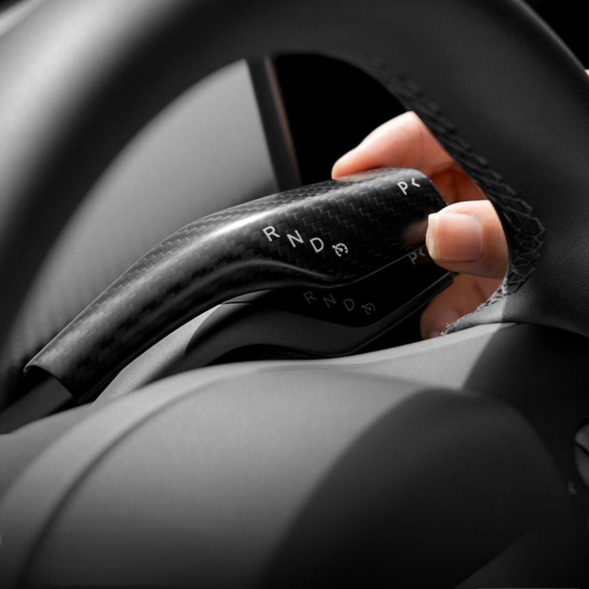 TESERY Model 3 / Y Turn Signal Stalk Cover - Dry Carbon Fiber Interior Mods